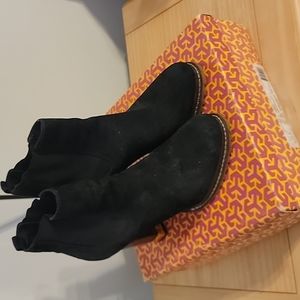 Tory Burch black suede booties